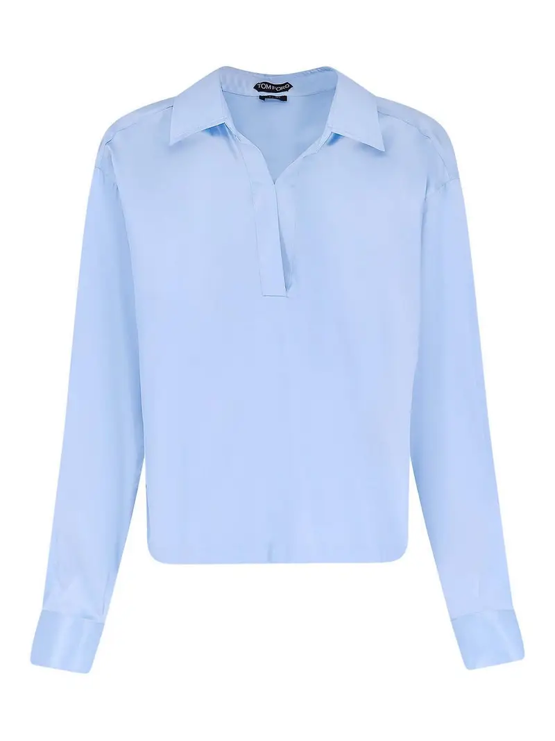 Camicia In Satin Stretch Argento