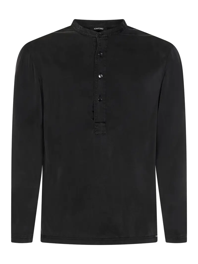 Camicia pigiama Henley Nero
