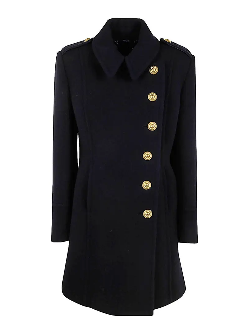 Cappotto con cintura Blu