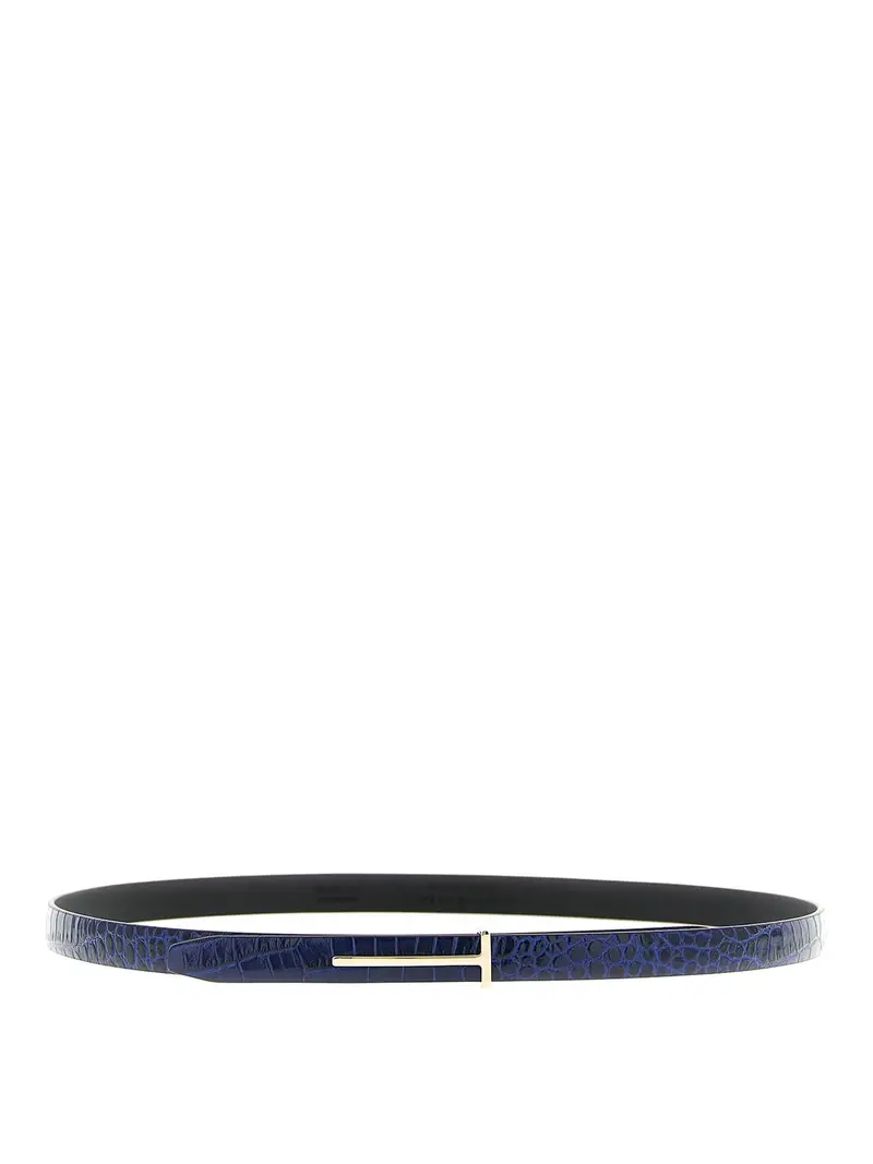 Cintura in coccodrillo Blu