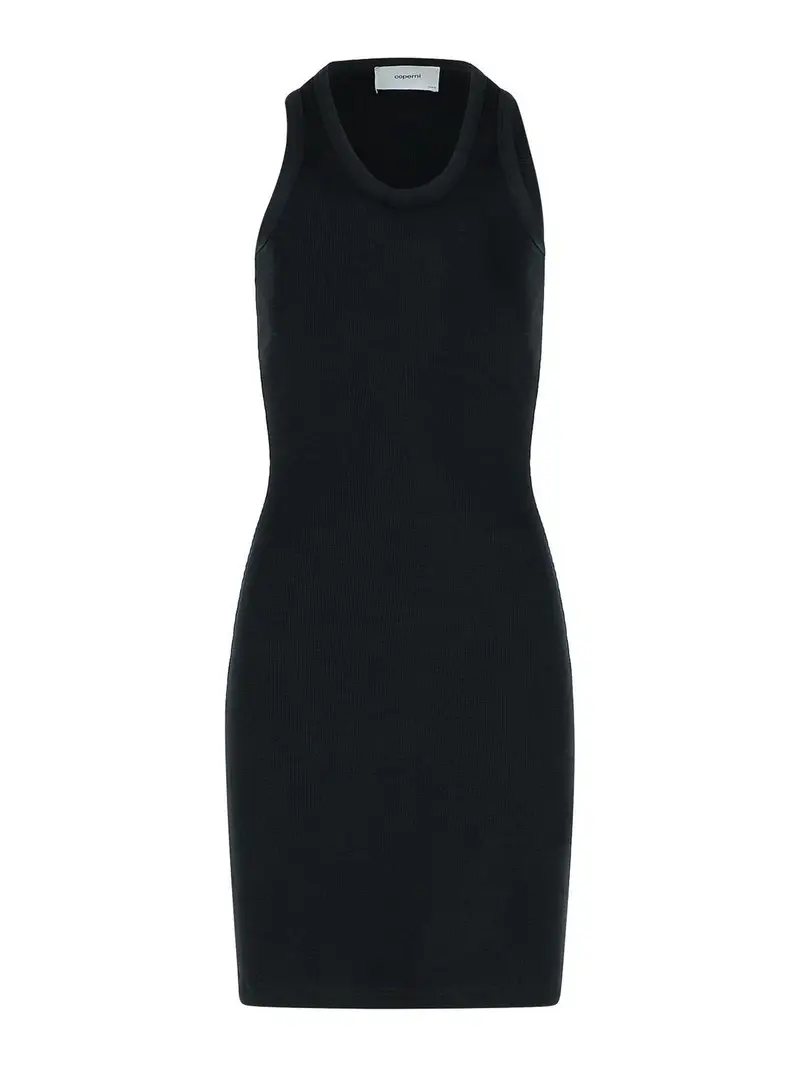 Clip Black Cotton Dress Nero