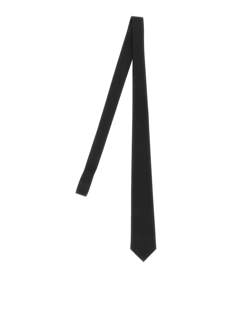 Cravatta plong nappa Nero