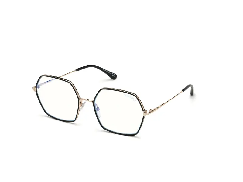 TOM FORD Donna FT5615-B 1 Montature da vista Metallo Nero  Geometrica Normale Anti luce blu - per PC