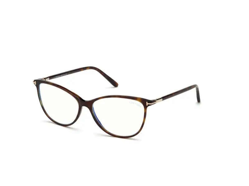 TOM FORD Donna FT5616-B 52 Montature da vista Acetato Havana  Squadrata Normale Anti luce blu - per PC