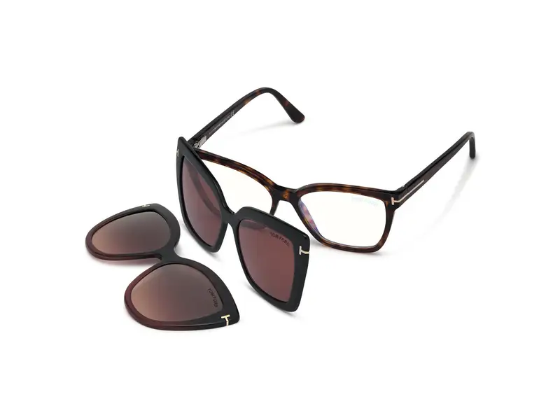 TOM FORD Donna FT5641-B 54 Montature da vista Acetato Havana  Squadrata Normale
