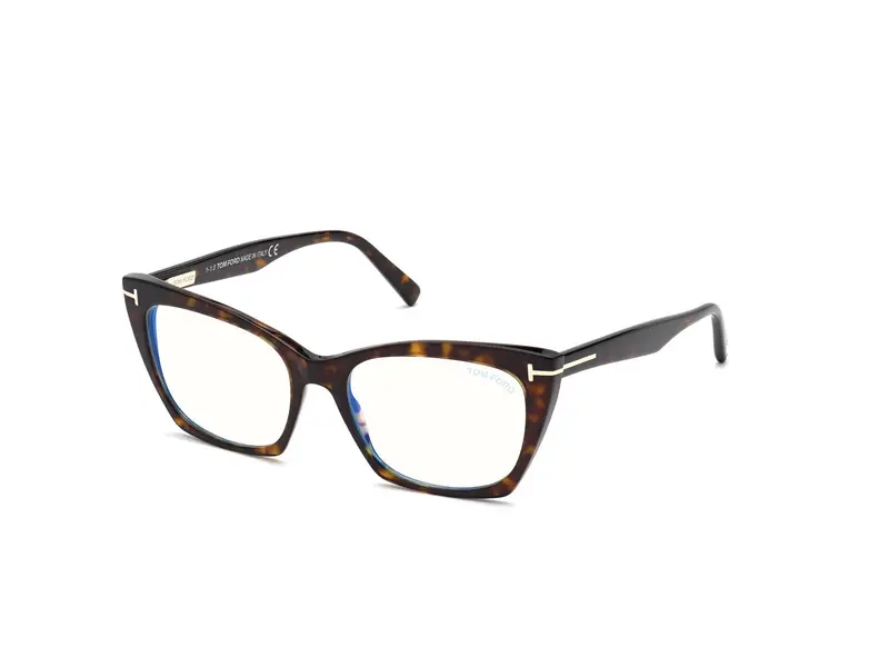 TOM FORD Donna FT5709-B 52 Montature da vista Acetato Havana  Cat Eye Normale
