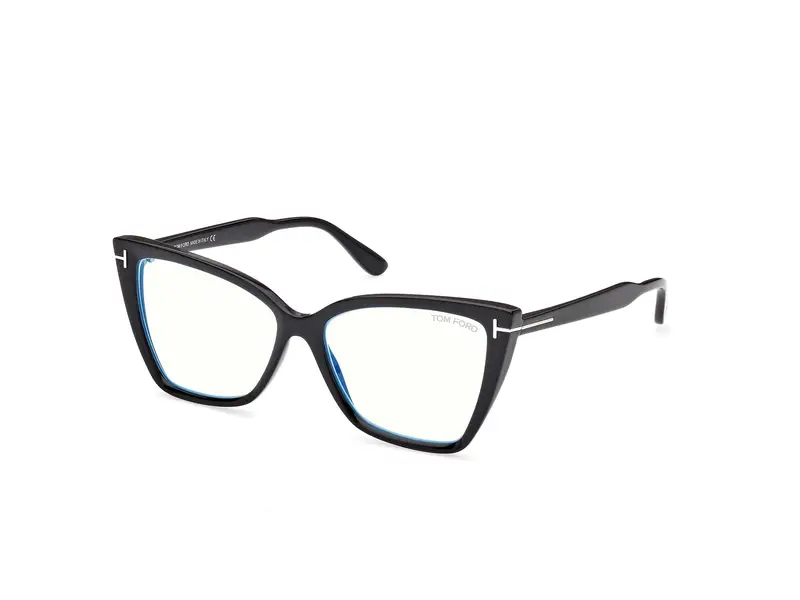 TOM FORD Donna FT5844-B 1 Montature da vista Iniettato Nero Cat Eye Normale