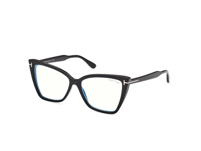 TOM FORD Donna FT5844-B 5 Montature da vista Iniettato Nero Cat Eye Normale
