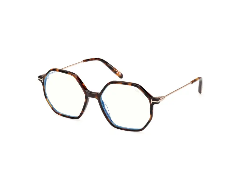 TOM FORD Donna FT5952-B 52 Montature da vista Acetato Havana  Geometrica Normale