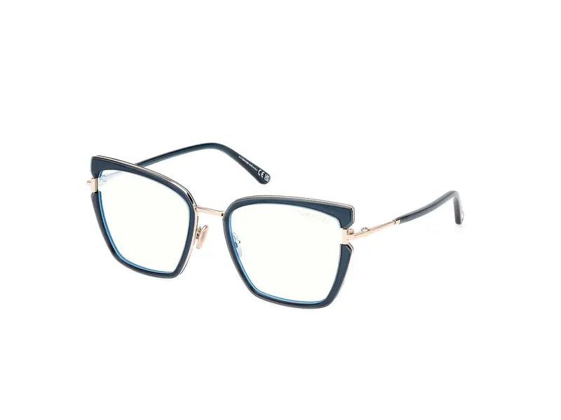 TOM FORD Donna FT5984-B 92 Montature da vista Iniettato Blu Farfalla Normale