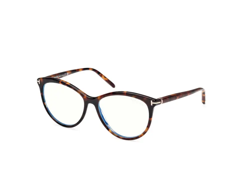TOM FORD Donna FT5990-B 52 Montature da vista Acetato Havana  Rotonda Normale