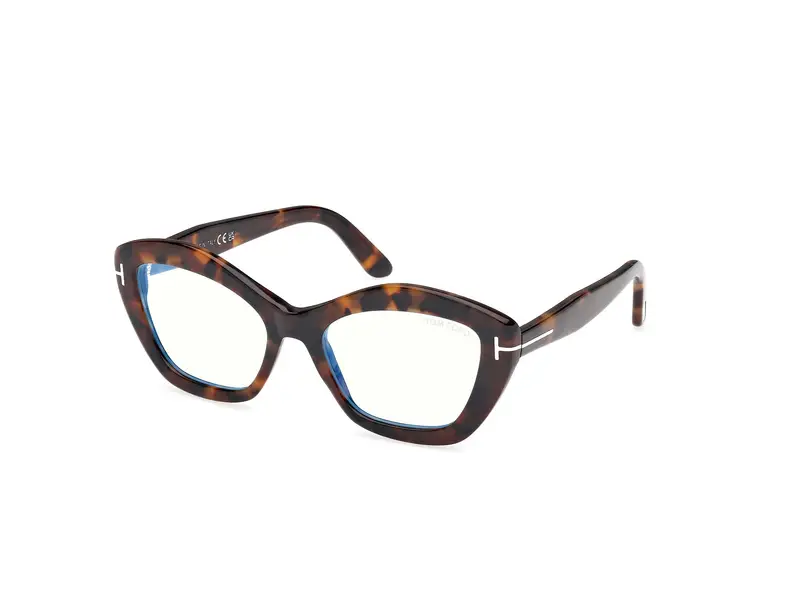 TOM FORD Donna FT6044-B 52 Montature da vista Acetato Havana  Geometrica Normale