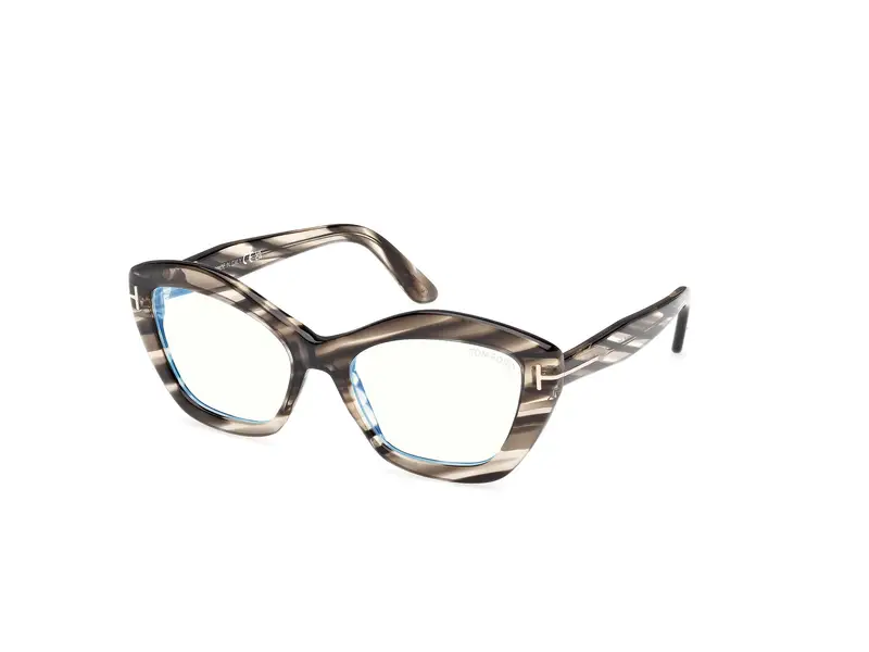 TOM FORD Donna FT6044-B 56 Montature da vista Acetato Havana  Geometrica Normale