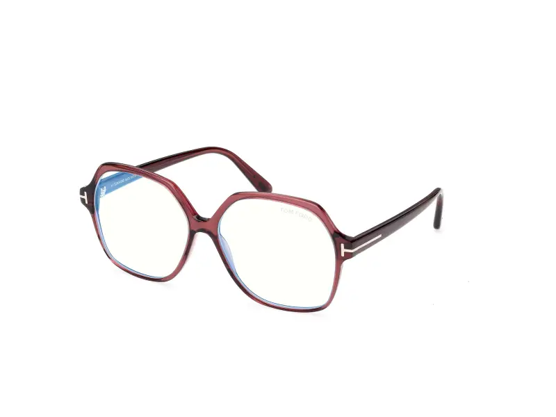 Donna FT6062-B 071 Montature da vista Acetato Bordeaux Geometrica Normale