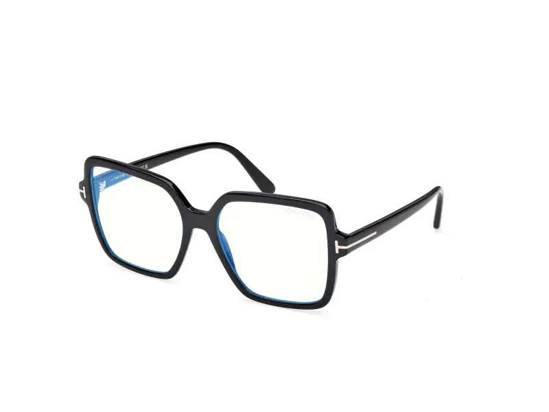 Donna FT6063-B 001 Montature da vista Acetato Nero Squadrata Normale