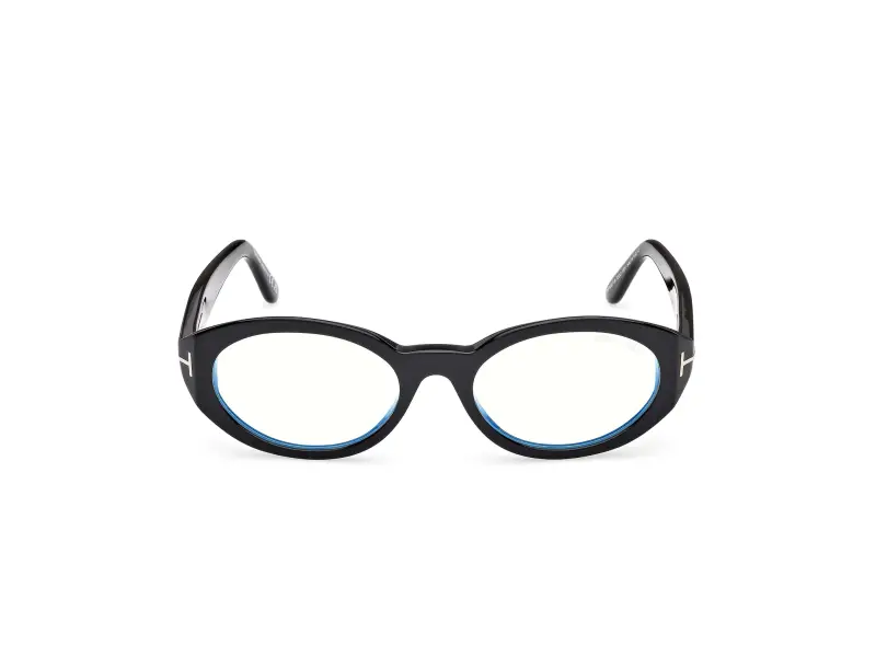 Donna FT6067-B 001 Montature da vista Acetato Nero Rotonda Normale miniatura 2