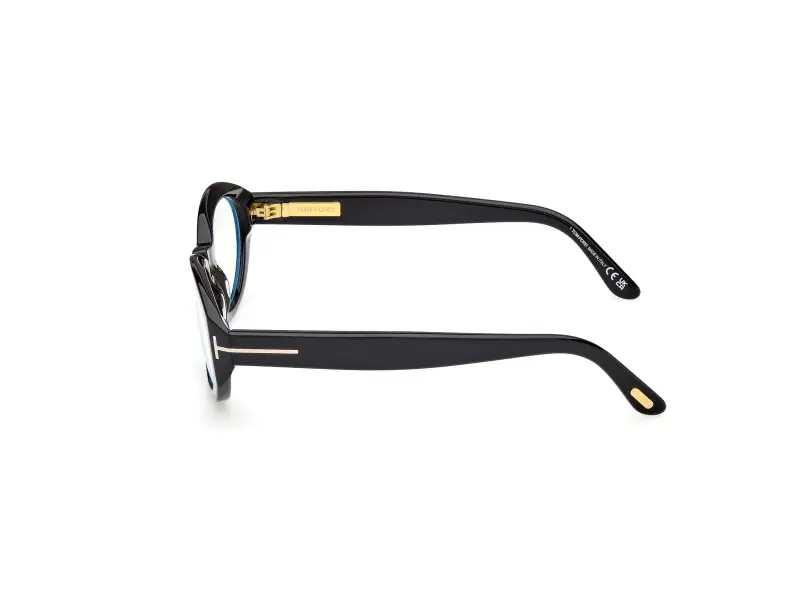 Donna FT6067-B 001 Montature da vista Acetato Nero Rotonda Normale miniatura 3