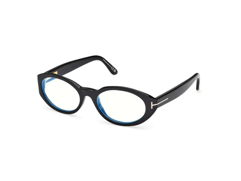 Donna FT6067-B 001 Montature da vista Acetato Nero Rotonda Normale