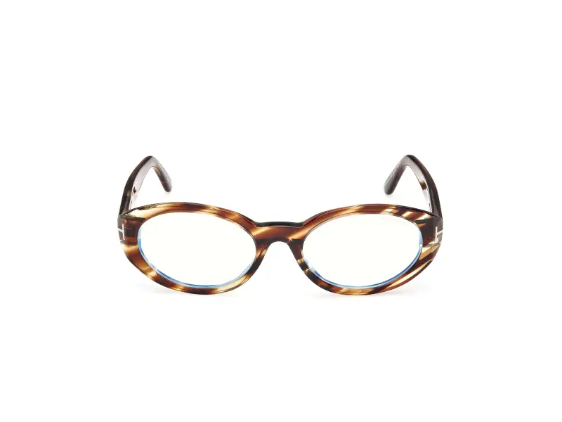 Donna FT6067-B 055 Montature da vista Acetato Havana Rotonda Normale miniatura 2