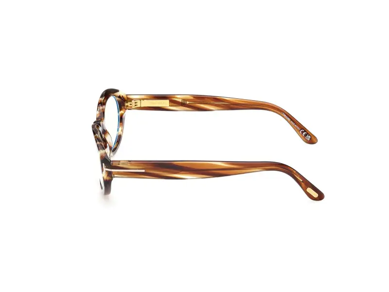 Donna FT6067-B 055 Montature da vista Acetato Havana Rotonda Normale miniatura 3