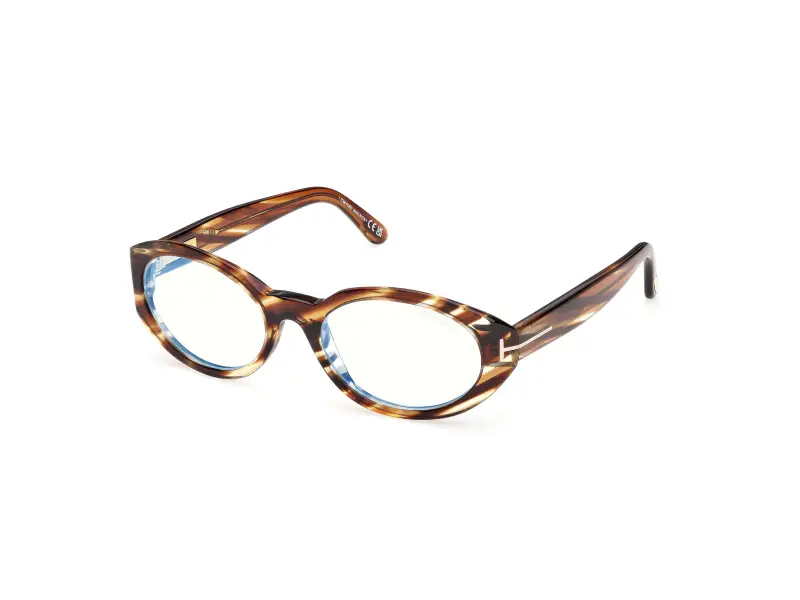 Donna FT6067-B 055 Montature da vista Acetato Havana Rotonda Normale