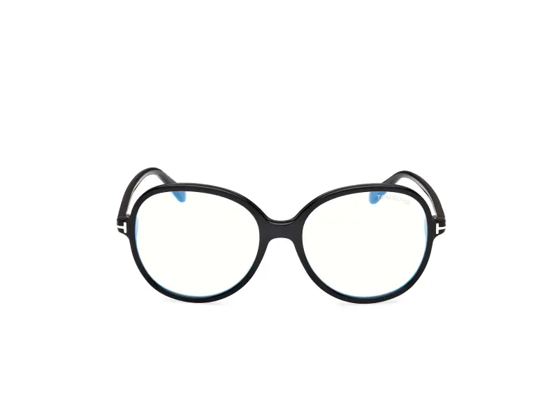 Donna FT6090-B 001 Montature da vista Acetato Nero Rotonda Normale miniatura 2