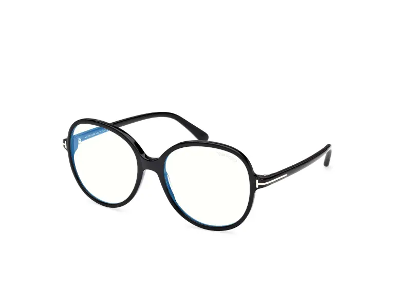 Donna FT6090-B 001 Montature da vista Acetato Nero Rotonda Normale