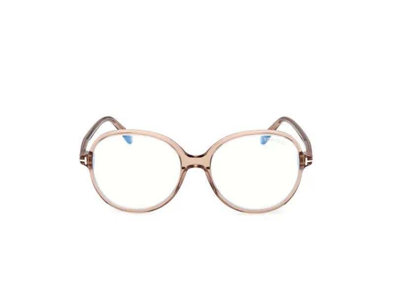 Donna FT6090-B 045 Montature da vista Acetato Marrone Rotonda Normale miniatura 2