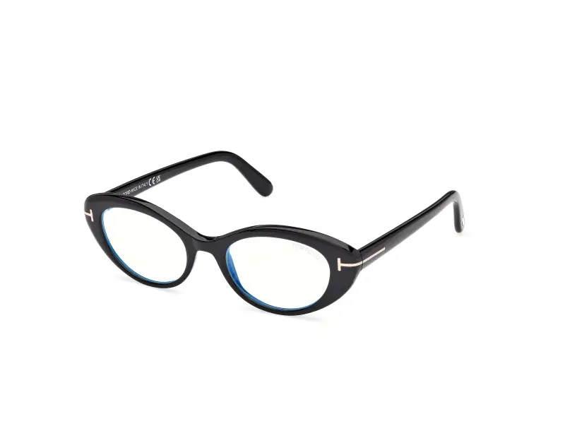 Donna FT6092-B 001 Montature da vista Acetato Nero Rotonda Normale