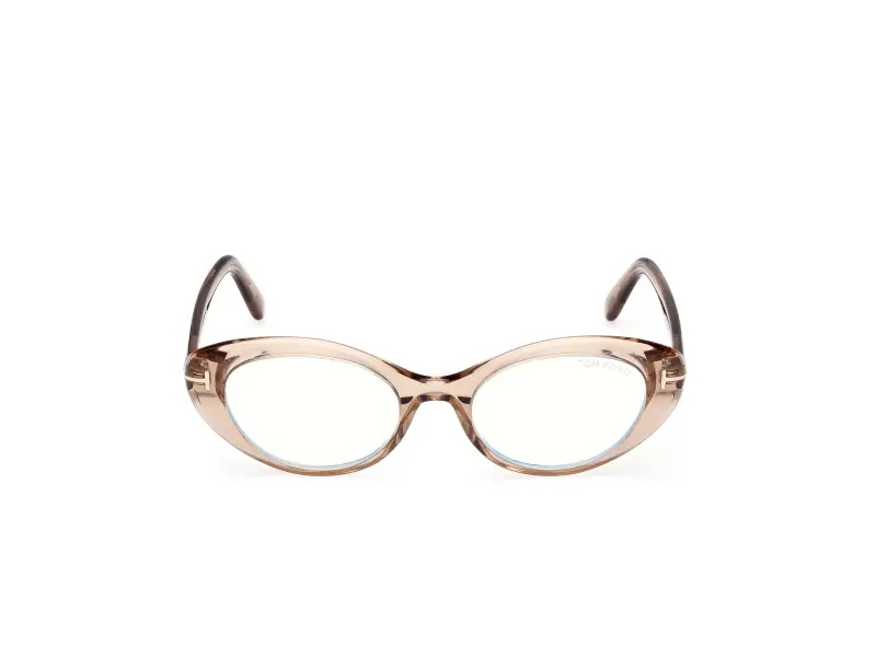 Donna FT6092-B 045 Montature da vista Acetato Marrone Rotonda Normale miniatura 2