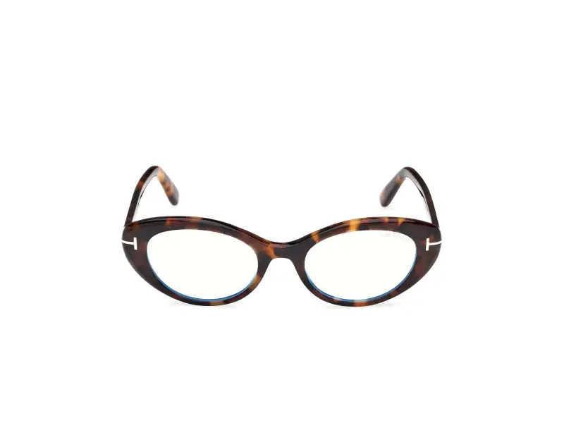 Donna FT6092-B 052 Montature da vista Acetato Havana Rotonda Normale miniatura 2