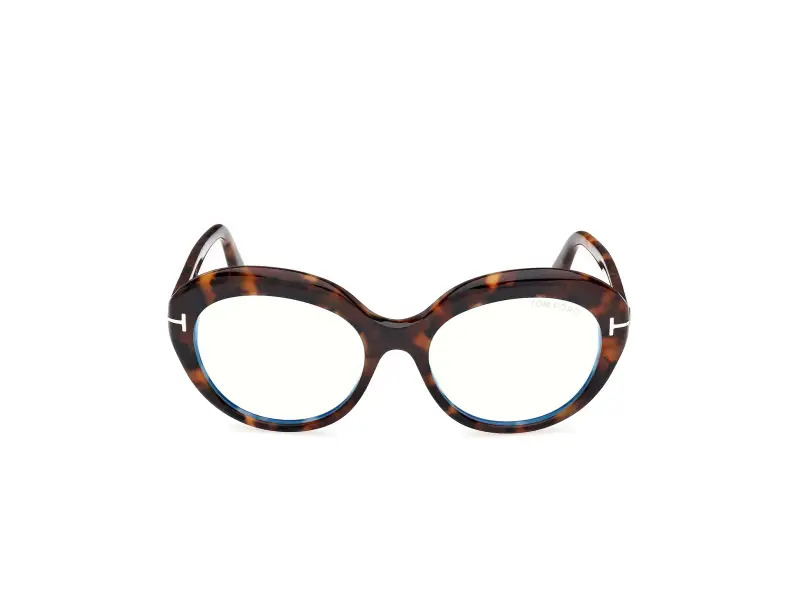 Donna FT6095-B 052 Montature da vista Acetato Havana Rotonda Normale miniatura 2