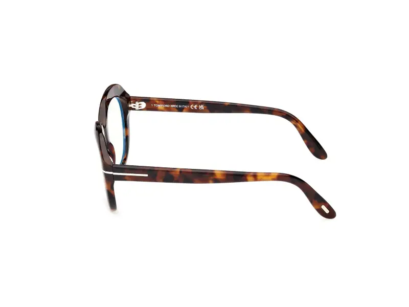 Donna FT6095-B 052 Montature da vista Acetato Havana Rotonda Normale miniatura 3