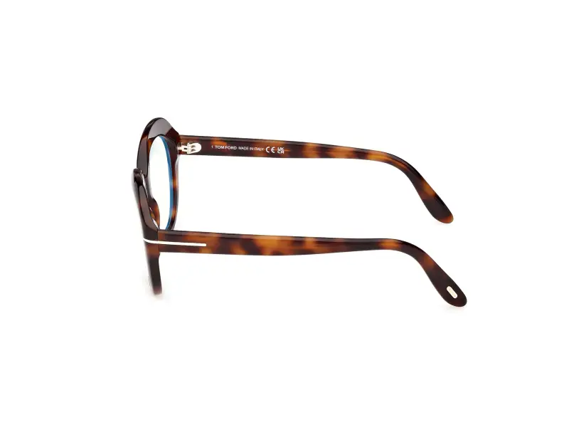 Donna FT6095-B 053 Montature da vista Acetato Havana Rotonda Normale miniatura 3