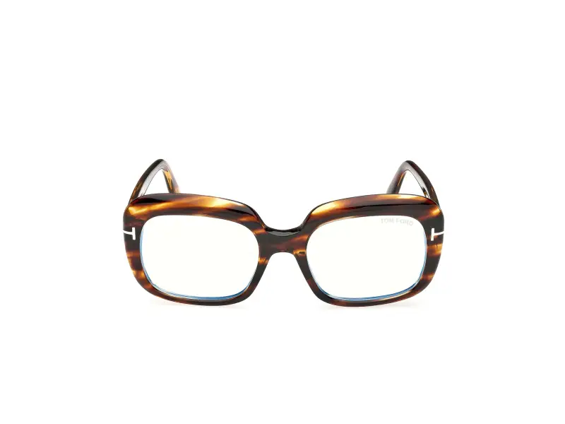 Donna FT6096-B 055 Montature da vista Acetato Havana Squadrata Normale miniatura 2