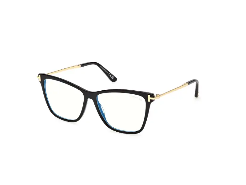 Donna FT6097-B 001 Montature da vista Acetato Nero Farfalla Normale