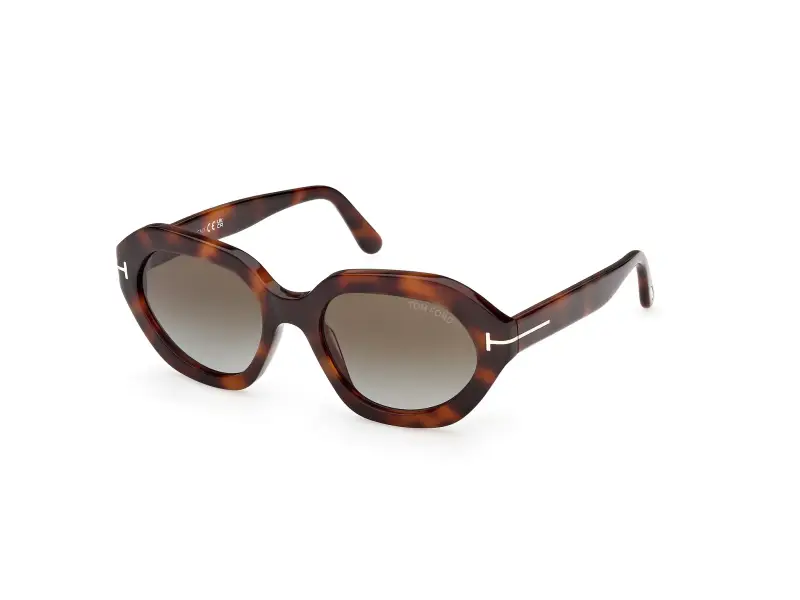 Donna TOM FORD FT1341 MERYL-02 53P Occhiali da sole Acetato Havana Verde Geometrica Normale