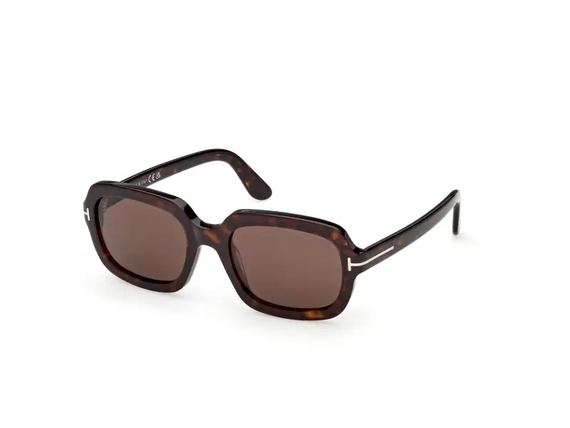 Donna TOM FORD FT1342 LANA-02 52E Occhiali da sole Acetato Havana Marrone Squadrata Normale