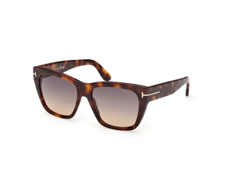 Donna TOM FORD FT1343 FLYNN-02 53B Occhiali da sole Acetato Havana Fumo Farfalla Normale