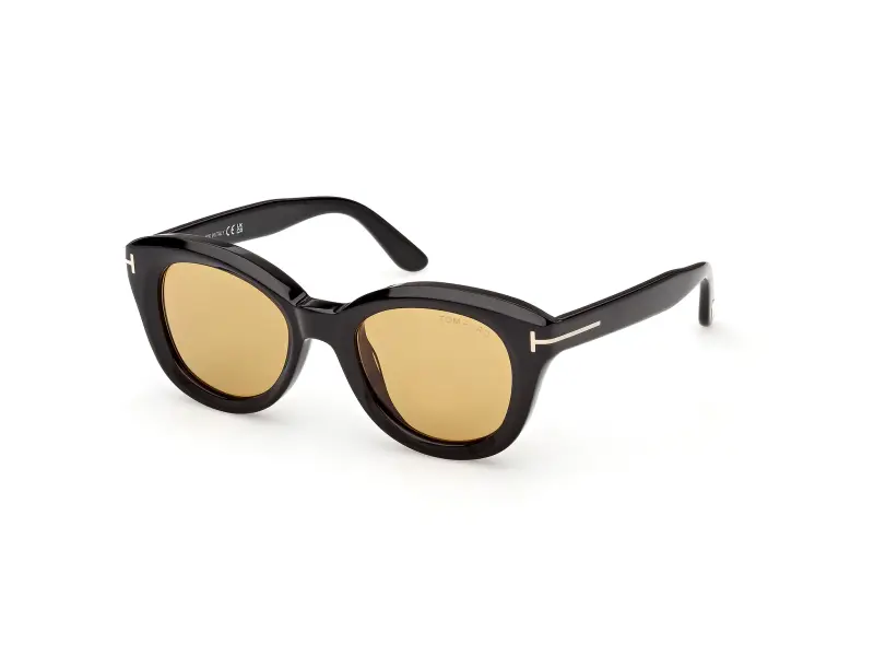 Donna TOM FORD FT1344 NIKA-02 01E Occhiali da sole Acetato Nero Marrone Rotonda Normale