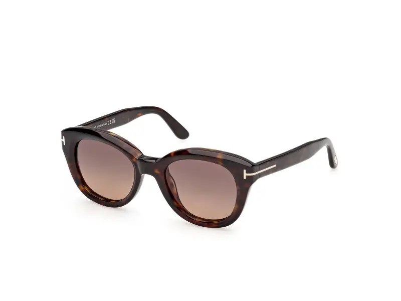 Donna TOM FORD FT1344 NIKA-02 52T Occhiali da sole Acetato Havana Bordeaux Rotonda Normale