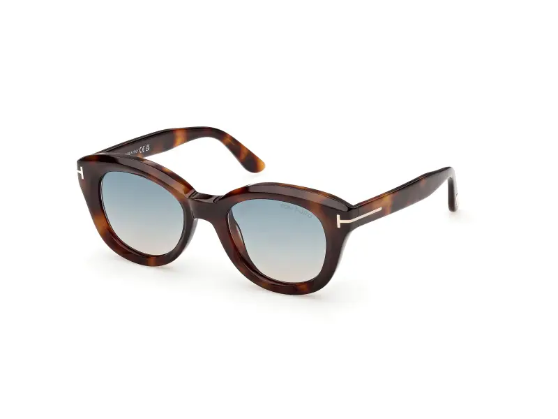 Donna TOM FORD FT1344 NIKA-02 53P Occhiali da sole Acetato Havana Verde Rotonda Normale
