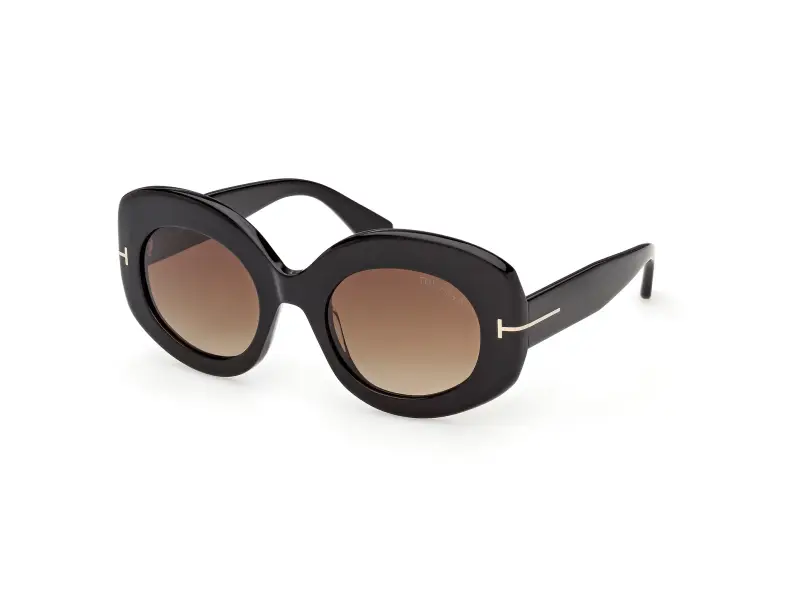 Donna TOM FORD FT1346 CLAUDETTE-02 01F Occhiali da sole Acetato Nero Marrone Rotonda Normale