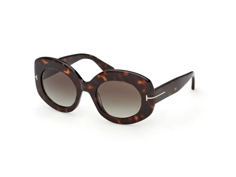 Donna TOM FORD FT1346 CLAUDETTE-02 52B Occhiali da sole Acetato Havana Fumo Rotonda Normale