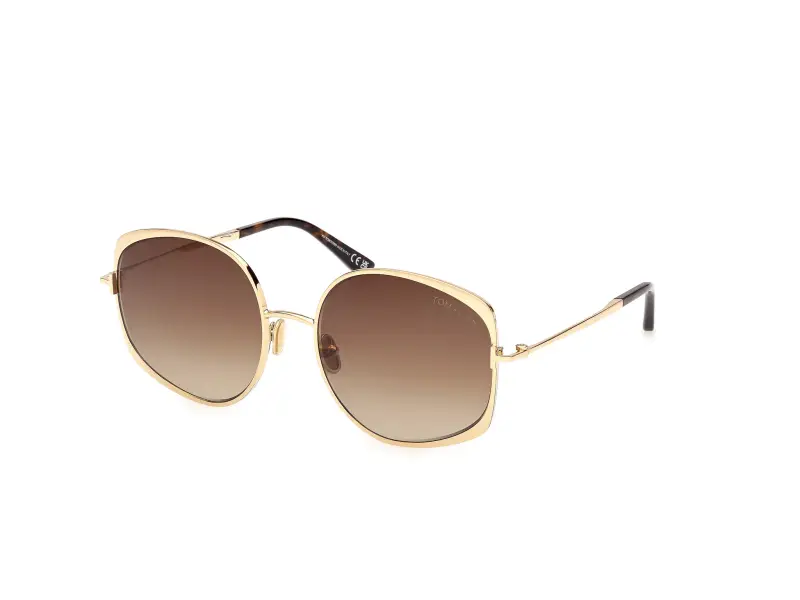 Donna TOM FORD FT1349 ABBEY-02 30F Occhiali da sole Metallo Oro Marrone Rotonda Normale