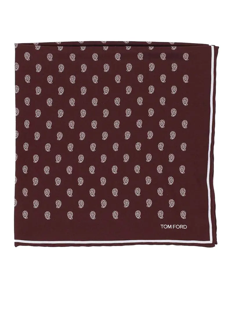 Fazzoletto Da Taschino In Twill Di Seta Rosso