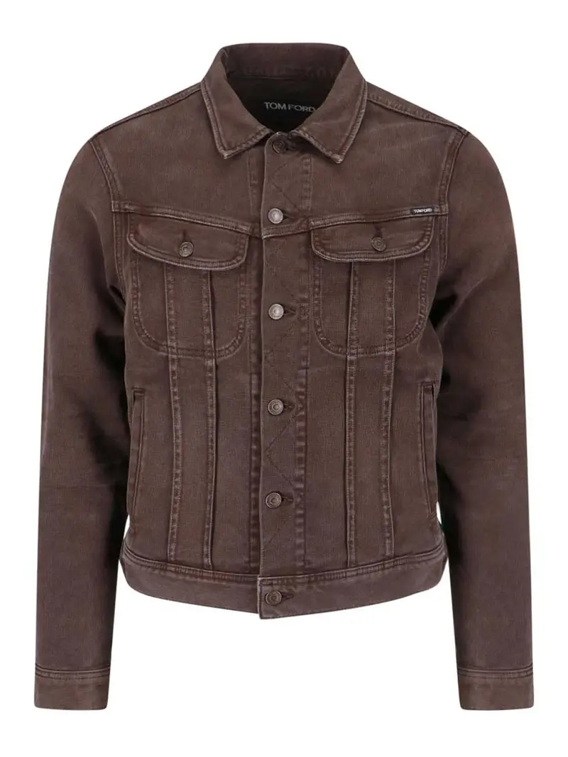 Giacca In Denim Marrone