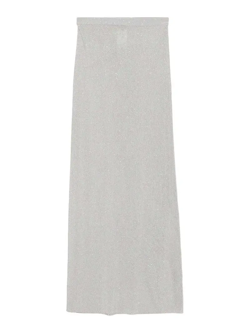 Gonna lunga con paillettes Argento