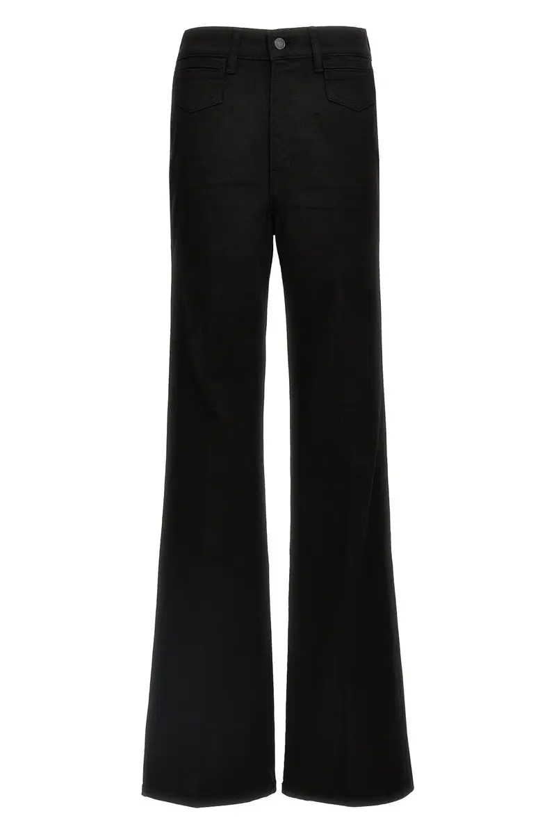 Jeans Stretch Twill Denim Wide Flare Nero