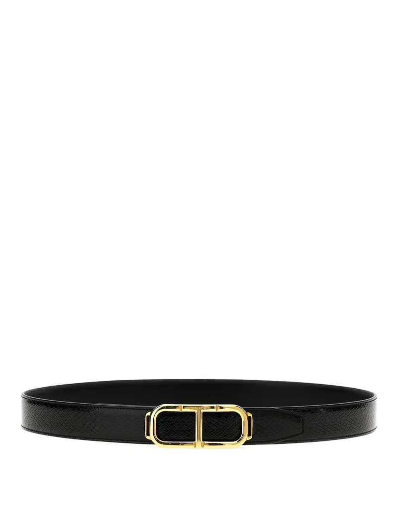 Logo Reversible Belt Nero